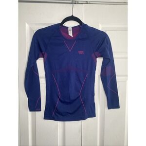 Souke Sports Women's Medium Compression Blue Long Sleeve Base Layer Cycling Top
